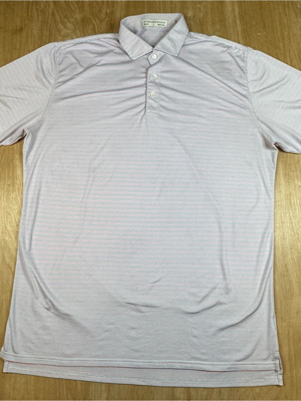 Holderness & Bourne Mens Striped Short Sleeve Collared Button Polo Shirt Large